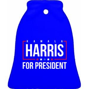 Kamala Harris 2024 For President Us Flag Democratic Funny Gift Ceramic Bell Ornament