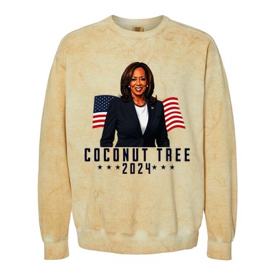 Kamala Harris 2024 Coconut Tree 2024 Vote Elect Kamala 2024 Colorblast Crewneck Sweatshirt