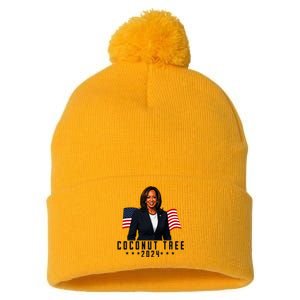 Kamala Harris 2024 Coconut Tree 2024 Vote Elect Kamala 2024 Pom Pom 12in Knit Beanie