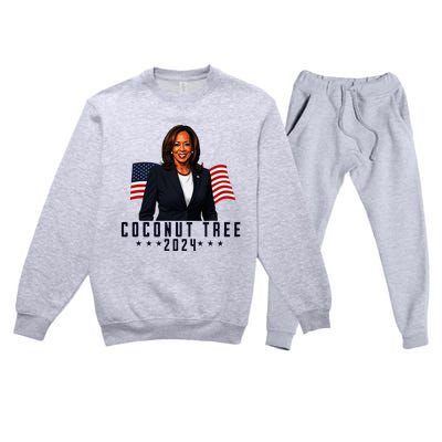 Kamala Harris 2024 Coconut Tree 2024 Vote Elect Kamala 2024 Premium Crewneck Sweatsuit Set