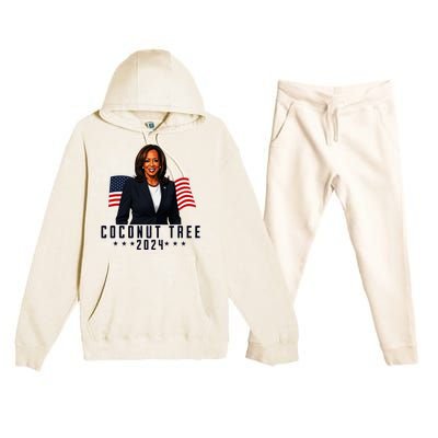 Kamala Harris 2024 Coconut Tree 2024 Vote Elect Kamala 2024 Premium Hooded Sweatsuit Set