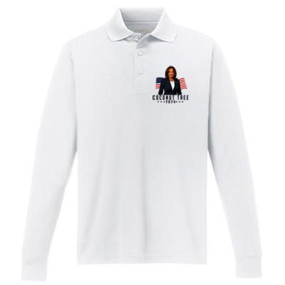 Kamala Harris 2024 Coconut Tree 2024 Vote Elect Kamala 2024 Performance Long Sleeve Polo