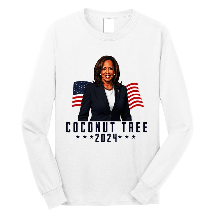 Kamala Harris 2024 Coconut Tree 2024 Vote Elect Kamala 2024 Long Sleeve Shirt