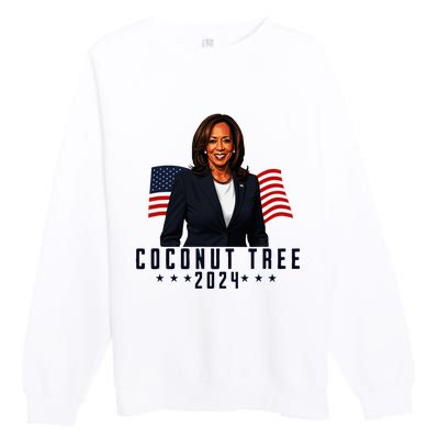 Kamala Harris 2024 Coconut Tree 2024 Vote Elect Kamala 2024 Premium Crewneck Sweatshirt