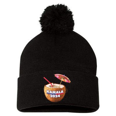 Kamala Harris 2024 Coconut Tree Meme Pom Pom 12in Knit Beanie