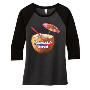 Kamala Harris 2024 Coconut Tree Meme Women's Tri-Blend 3/4-Sleeve Raglan Shirt