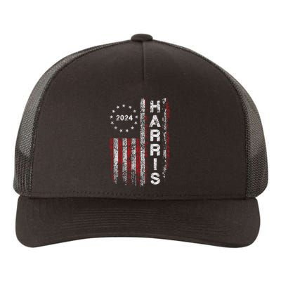 Kamala Harris 2024 For President Campaign Us Flag Vintage Yupoong Adult 5-Panel Trucker Hat