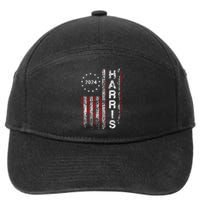 Kamala Harris 2024 For President Campaign Us Flag Vintage 7-Panel Snapback Hat