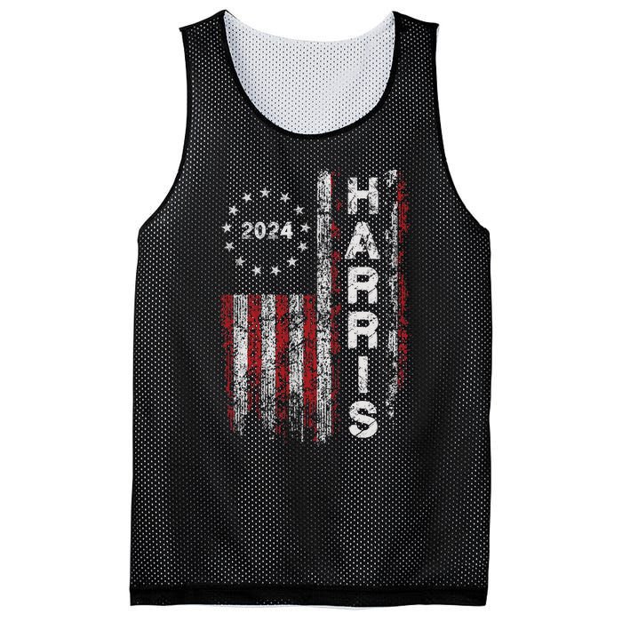 Kamala Harris 2024 For President Campaign Us Flag Vintage Mesh Reversible Basketball Jersey Tank