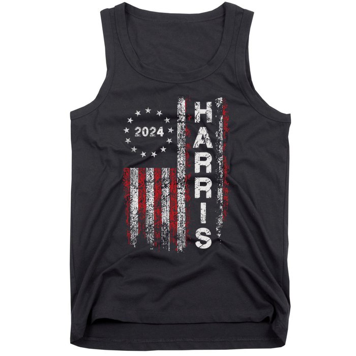 Kamala Harris 2024 For President Campaign Us Flag Vintage Tank Top