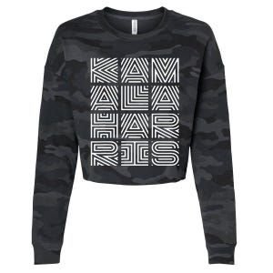 Kamala Harris 2024 Quilted Geometry Lettering Cropped Pullover Crew