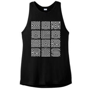 Kamala Harris 2024 Quilted Geometry Lettering Ladies PosiCharge Tri-Blend Wicking Tank