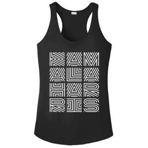 Kamala Harris 2024 Quilted Geometry Lettering Ladies PosiCharge Competitor Racerback Tank