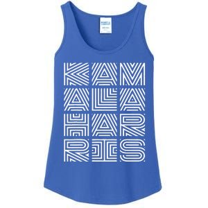 Kamala Harris 2024 Quilted Geometry Lettering Ladies Essential Tank