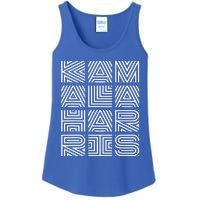 Kamala Harris 2024 Quilted Geometry Lettering Ladies Essential Tank