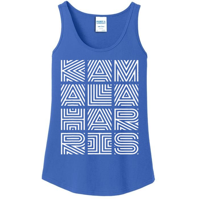 Kamala Harris 2024 Quilted Geometry Lettering Ladies Essential Tank