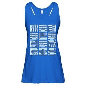 Kamala Harris 2024 Quilted Geometry Lettering Ladies Essential Flowy Tank