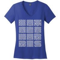 Kamala Harris 2024 Quilted Geometry Lettering Women's V-Neck T-Shirt