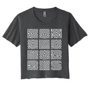 Kamala Harris 2024 Quilted Geometry Lettering Women's Crop Top Tee