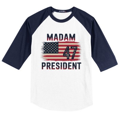 Kamala Harris 2024 Madam President Kamala 47 Usa Baseball Sleeve Shirt