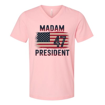 Kamala Harris 2024 Madam President Kamala 47 Usa V-Neck T-Shirt