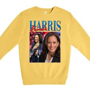 Kamala Harris 2024 Portrait Collage Premium Crewneck Sweatshirt