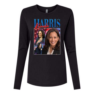 Kamala Harris 2024 Portrait Collage Womens Cotton Relaxed Long Sleeve T-Shirt