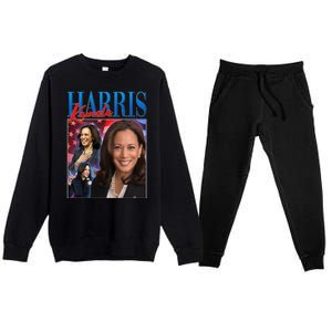 Kamala Harris 2024 Portrait Collage Premium Crewneck Sweatsuit Set