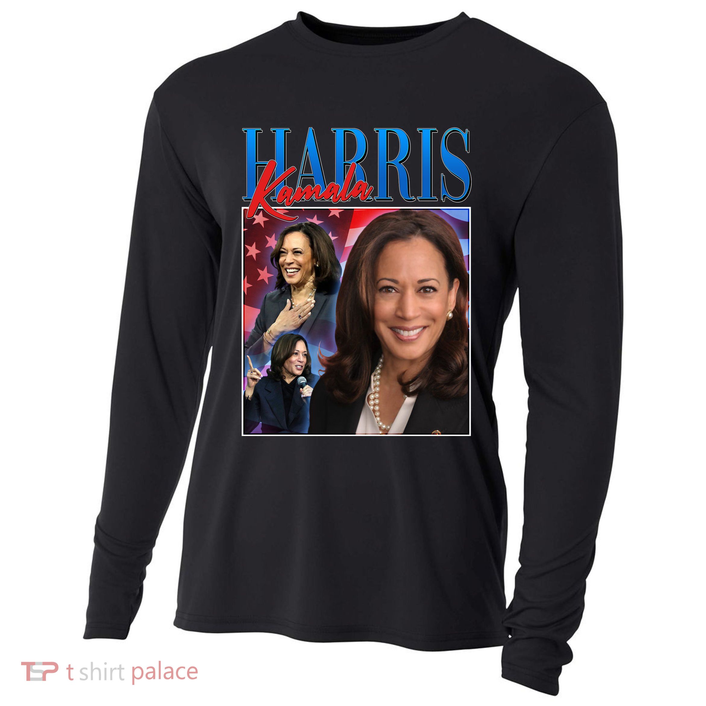 Kamala Harris 2024 Portrait Collage Cooling Performance Long Sleeve Crew