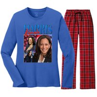 Kamala Harris 2024 Portrait Collage Women's Long Sleeve Flannel Pajama Set 