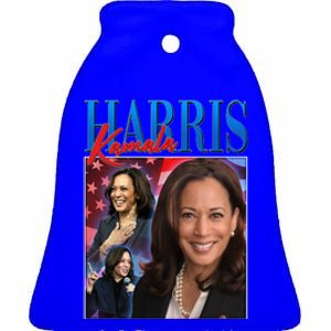 Kamala Harris 2024 Portrait Collage Ceramic Bell Ornament