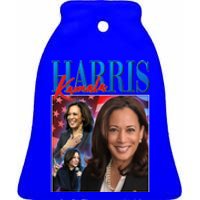 Kamala Harris 2024 Portrait Collage Ceramic Bell Ornament