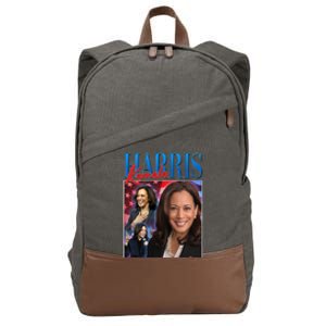 Kamala Harris 2024 Portrait Collage Cotton Canvas Backpack