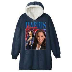 Kamala Harris 2024 Portrait Collage Hooded Wearable Blanket