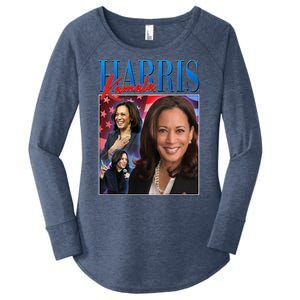 Kamala Harris 2024 Portrait Collage Women's Perfect Tri Tunic Long Sleeve Shirt