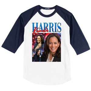 Kamala Harris 2024 Portrait Collage Baseball Sleeve Shirt