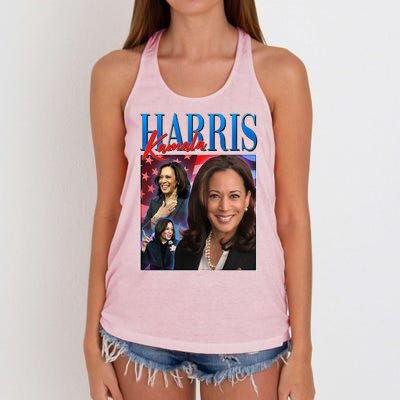 Kamala Harris 2024 Portrait Collage Women's Knotted Racerback Tank