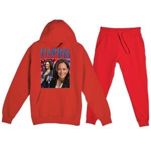 Kamala Harris 2024 Portrait Collage Premium Hooded Sweatsuit Set