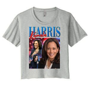 Kamala Harris 2024 Portrait Collage Women's Crop Top Tee