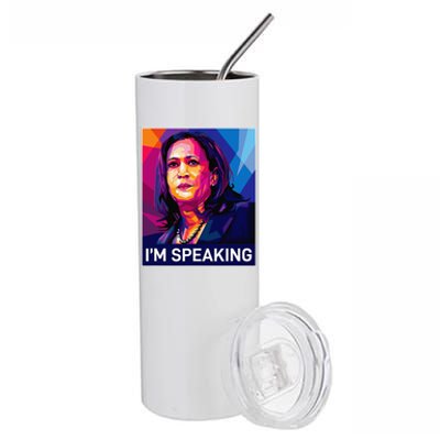 Kamala Harris 2024 Excuse Me IM Speaking Funny Saying Stainless Steel Tumbler