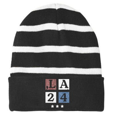 Kamala Harris 2024 Comma La Striped Beanie with Solid Band