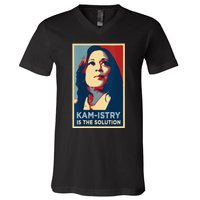 Kamala Harris 2024 Kamistry Is The Solution Cat Ladies Hope V-Neck T-Shirt