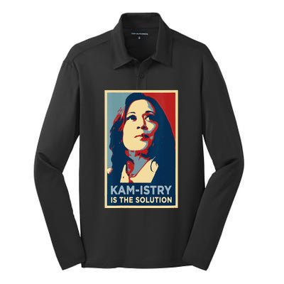 Kamala Harris 2024 Kamistry Is The Solution Cat Ladies Hope Silk Touch Performance Long Sleeve Polo