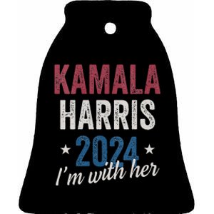 Kamala Harris 2024 Support Im With Her Kamala Harris 2024 Ceramic Bell Ornament