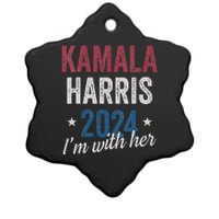 Kamala Harris 2024 Support Im With Her Kamala Harris 2024 Ceramic Star Ornament