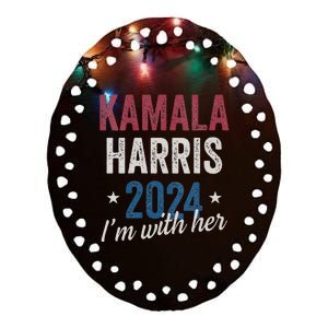 Kamala Harris 2024 Support Im With Her Kamala Harris 2024 Ceramic Oval Ornament