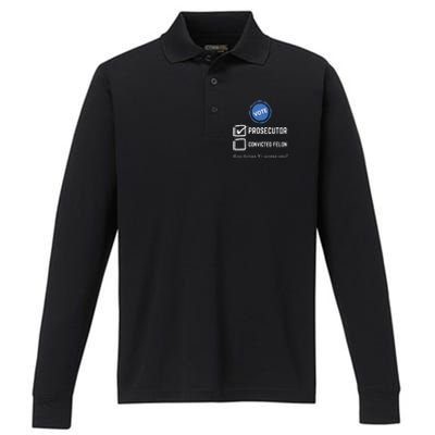 Kamala Harris 2024 Prosecuter Performance Long Sleeve Polo