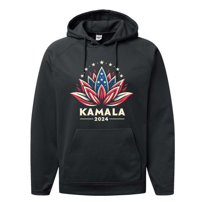 Kamala Harris 2024 Presidential Campaign American Lotus Performance Fleece Hoodie