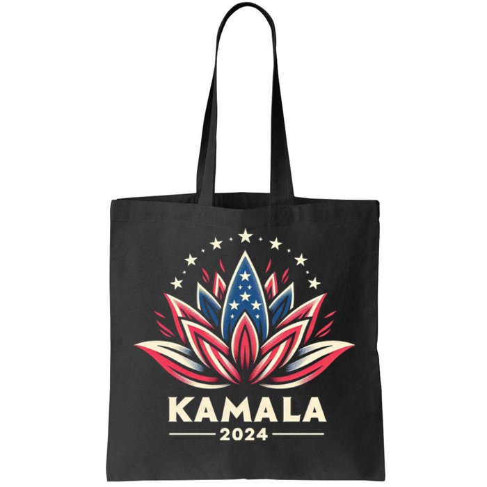 Kamala Harris 2024 Presidential Campaign American Lotus Tote Bag