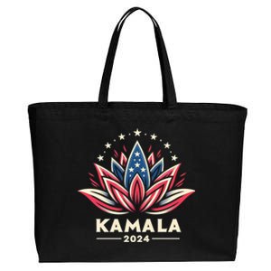 Kamala Harris 2024 Presidential Campaign American Lotus Cotton Canvas Jumbo Tote